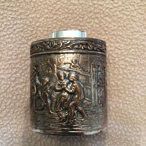 Vintage Silver Plated ItalianDecorative Relief Canister - Home Accents Decor